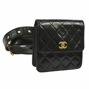 CHANEL Quilted CC Waist Bum Bag Black Fanny Pack